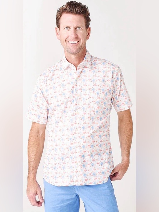 Peter Millar Other - PETER MILLAR Seaside Paradise Cotton-Blend Sport Shirt Size M